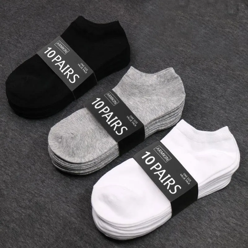 10 Pairs Solid Color Women Socks - Breathable Sports Socks