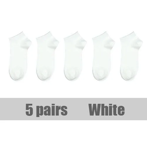 10 Pairs Solid Color Women Socks - Breathable Sports Socks