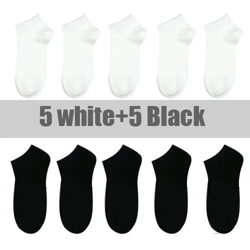 10 Pairs Solid Color Women Socks - Breathable Sports Socks