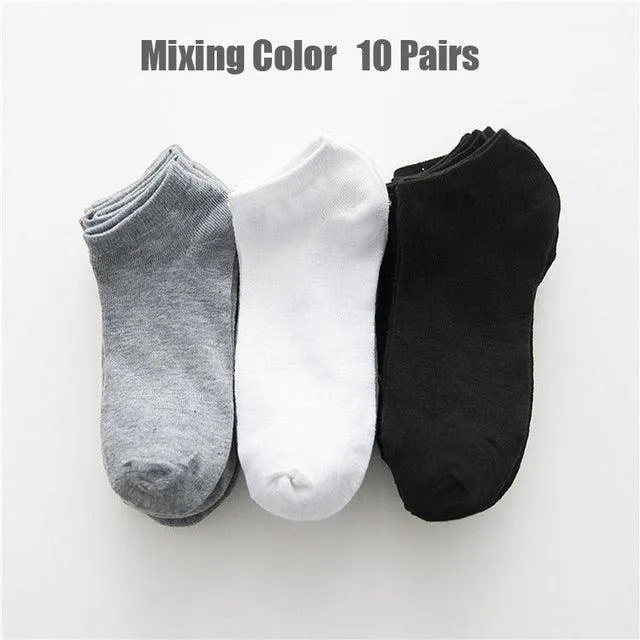 10 Pairs Solid Color Women Socks - Breathable Sports Socks