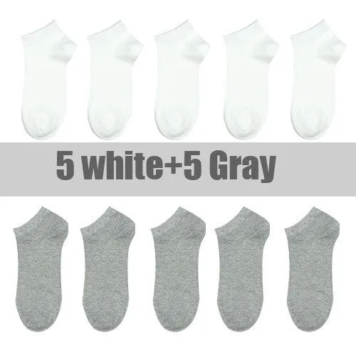 10 Pairs Solid Color Women Socks - Breathable Sports Socks