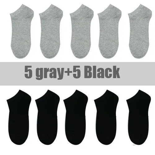 10 Pairs Solid Color Women Socks - Breathable Sports Socks