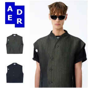 ADERERROR  |Unisex Street Style Cotton Logo Vests & Gillets