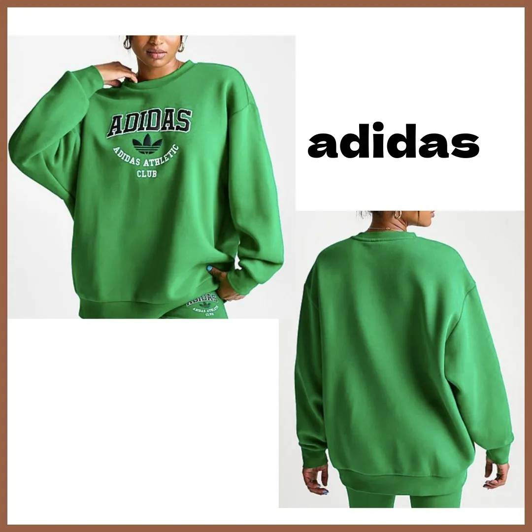 adidas  |Street Style Plain Oversized Logo Skater Style