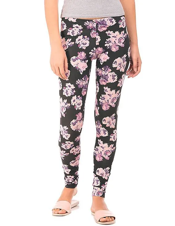 Aeropostale Floral Print Cotton Spandex Leggings