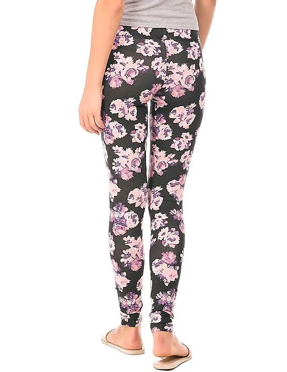 Aeropostale Floral Print Cotton Spandex Leggings