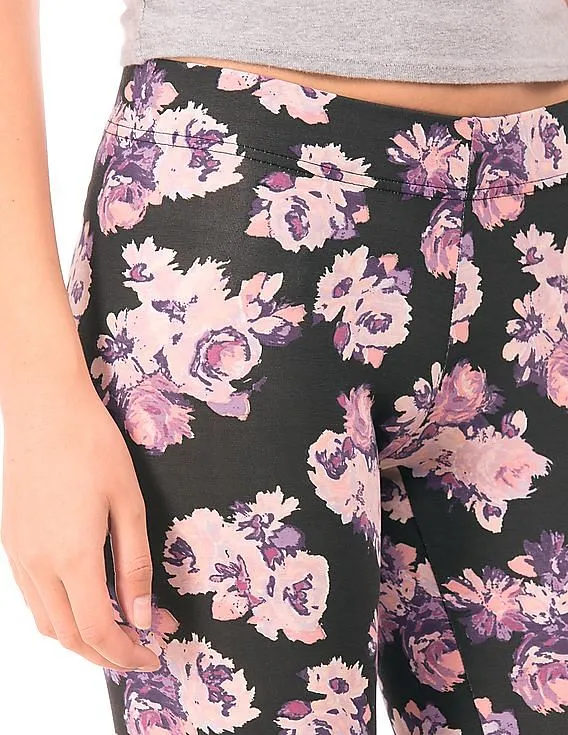 Aeropostale Floral Print Cotton Spandex Leggings