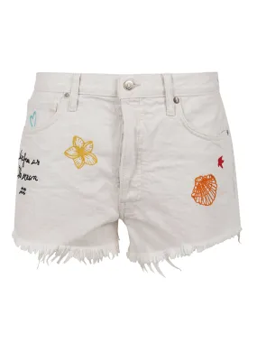 Alanui Embroidered Denim Shorts