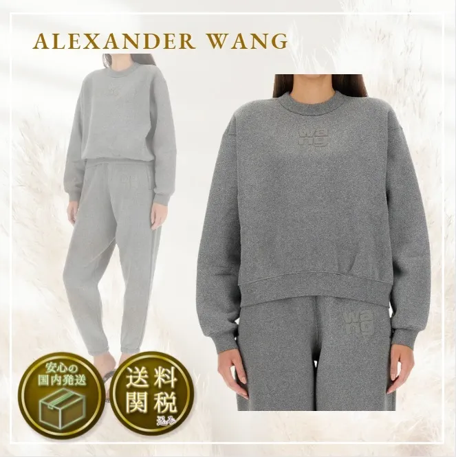 Alexander Wang  |Street Style Long Sleeves Plain Cotton Logo