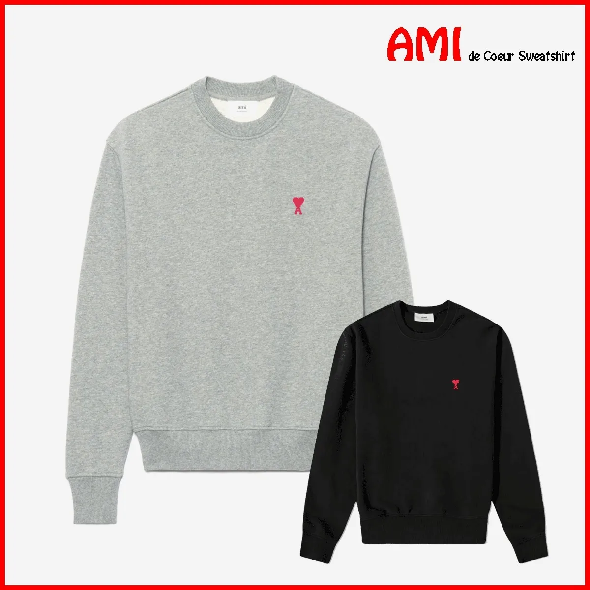 AMI PARIS  |Unisex Street Style U-Neck Cotton Logo Hoodies & Sweatshirts