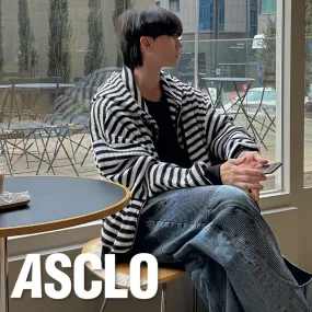 ASCLO  |Stripes Unisex Street Style Long Sleeves Oversized Hoodies