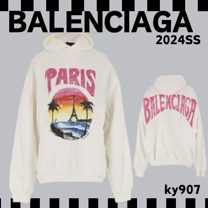 BALENCIAGA  |Street Style Long Sleeves Plain Cotton Logo