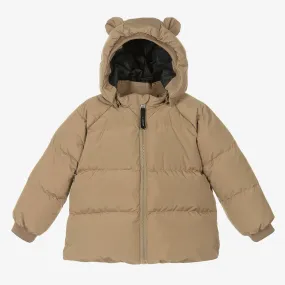 Beige Down Puffer Jacket