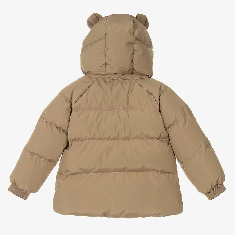 Beige Down Puffer Jacket