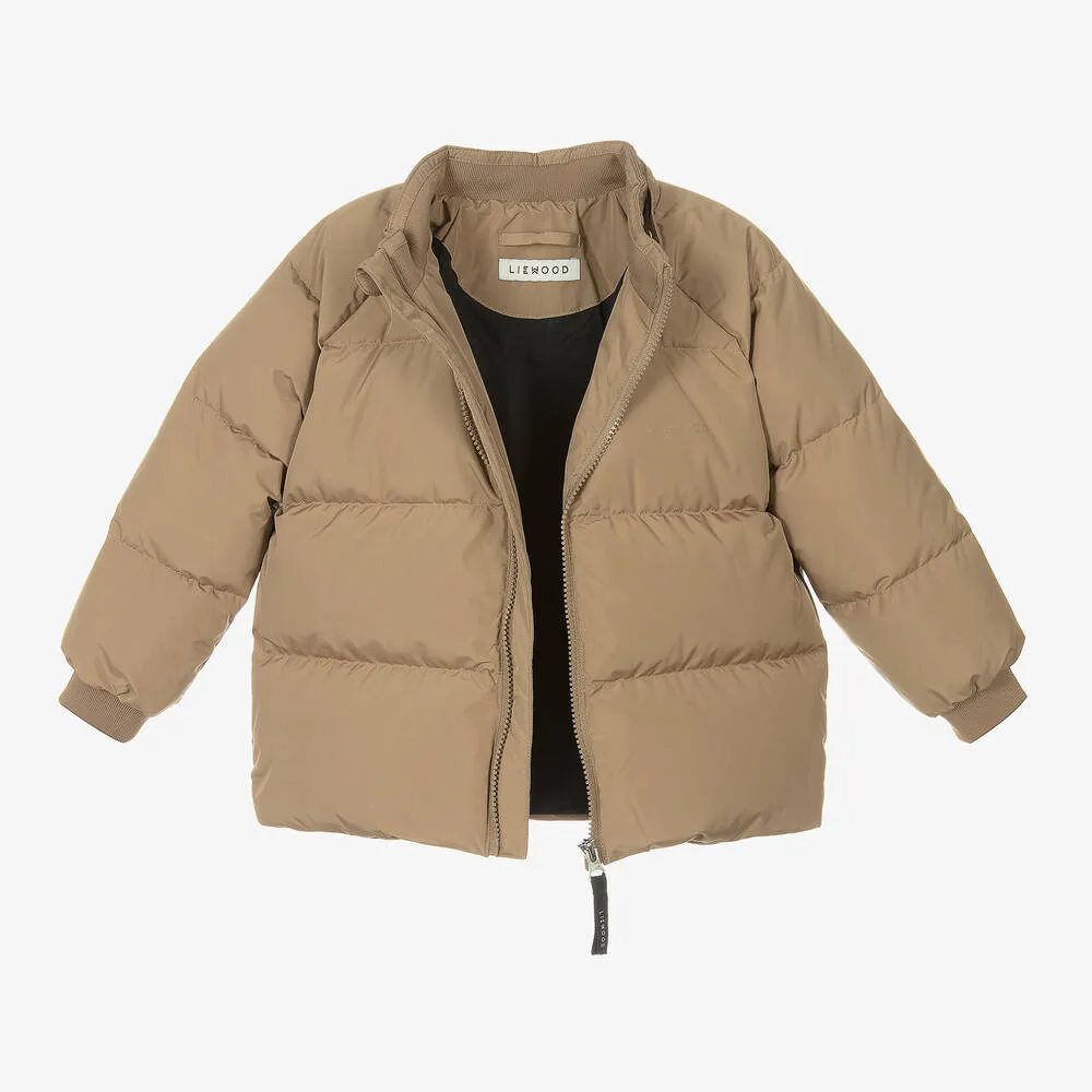 Beige Down Puffer Jacket