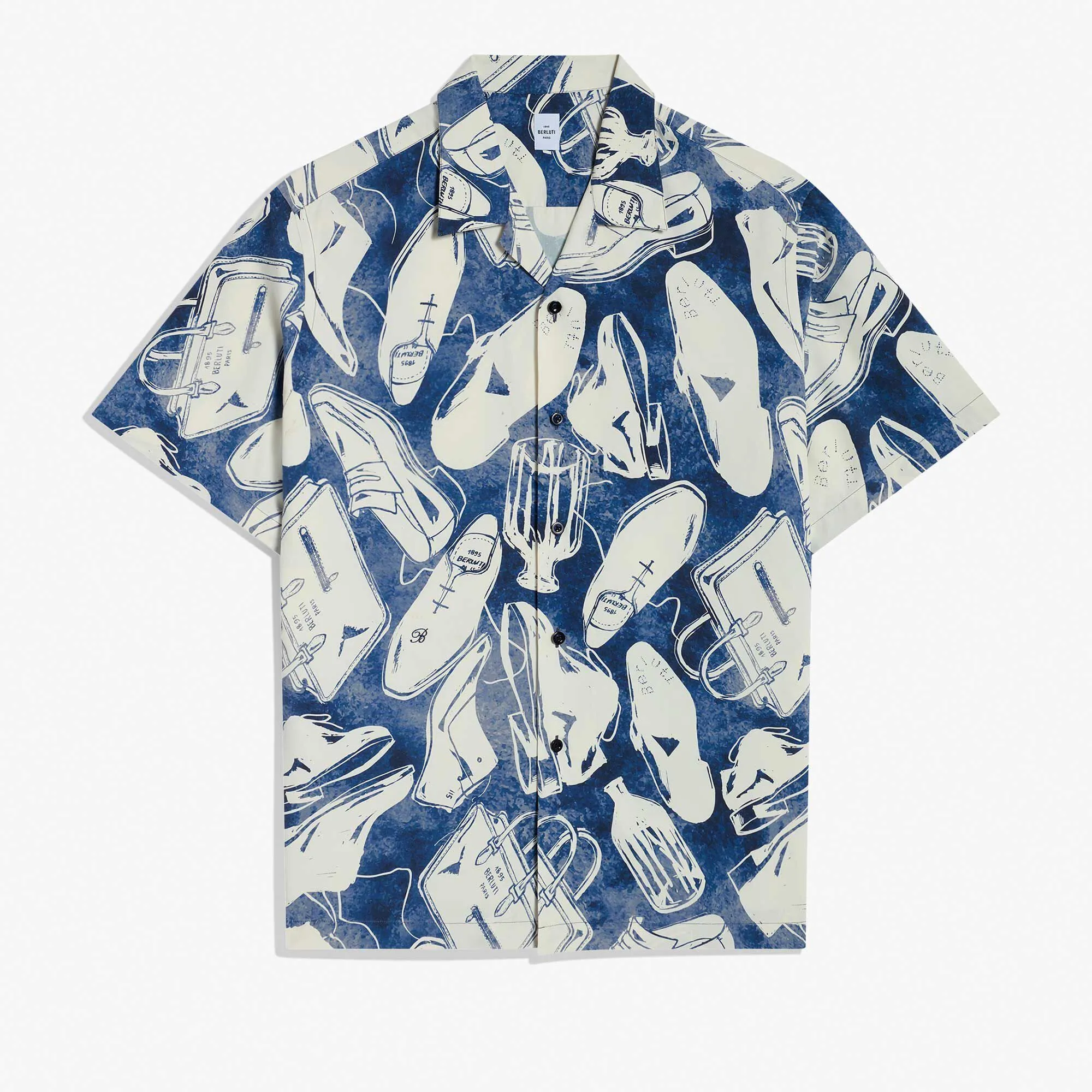 Berluti  |Button-down Silk Short Sleeves Luxury Shirts