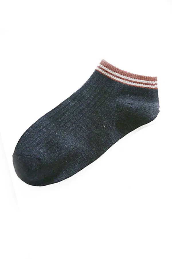 BK Lined Print Ankle Socks