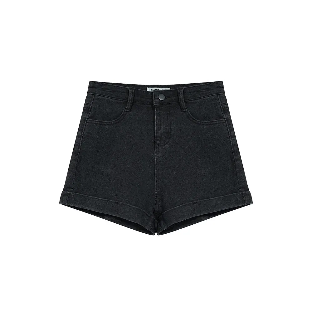 Black Denim Shorts