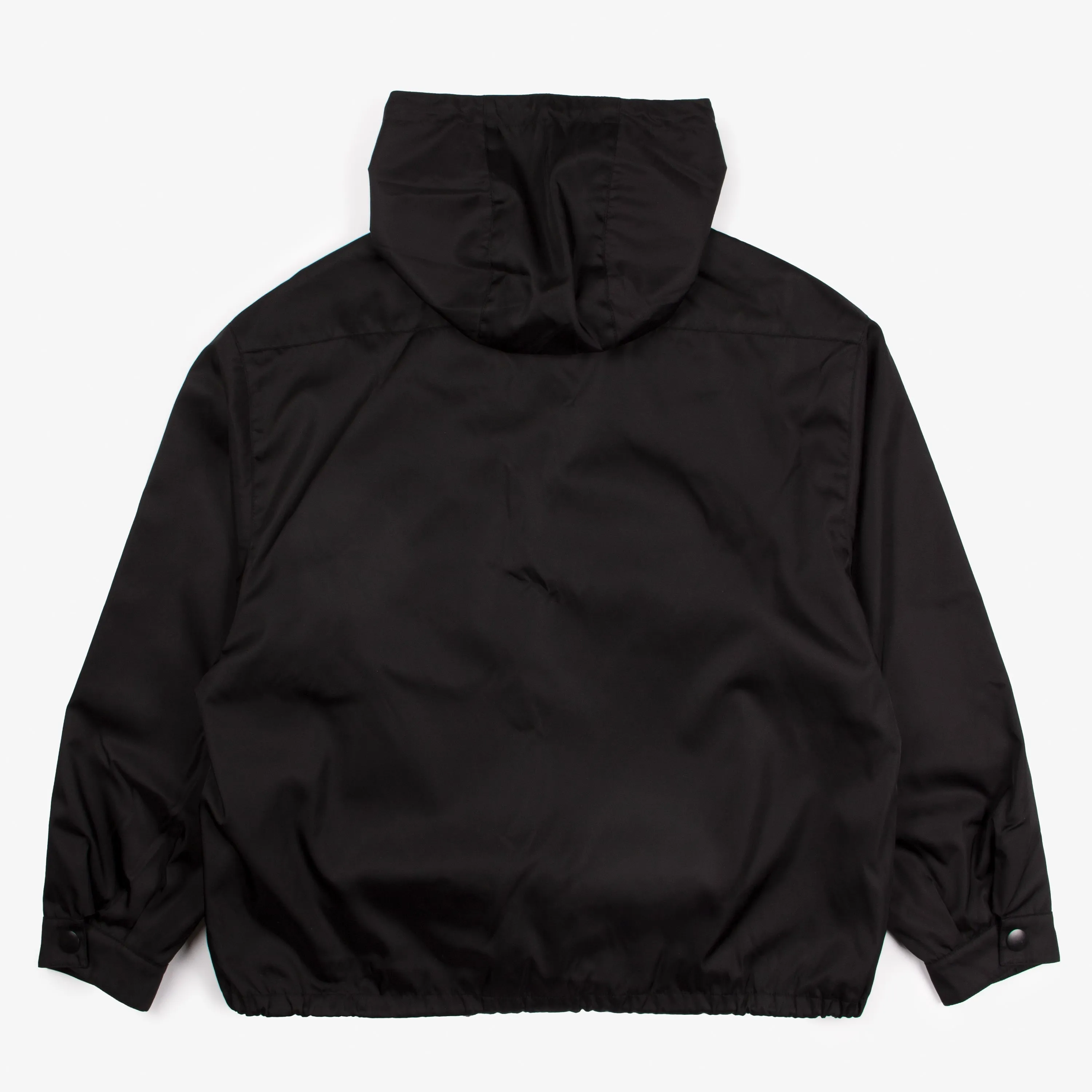 BLACK NYLON ANORAK JACKET