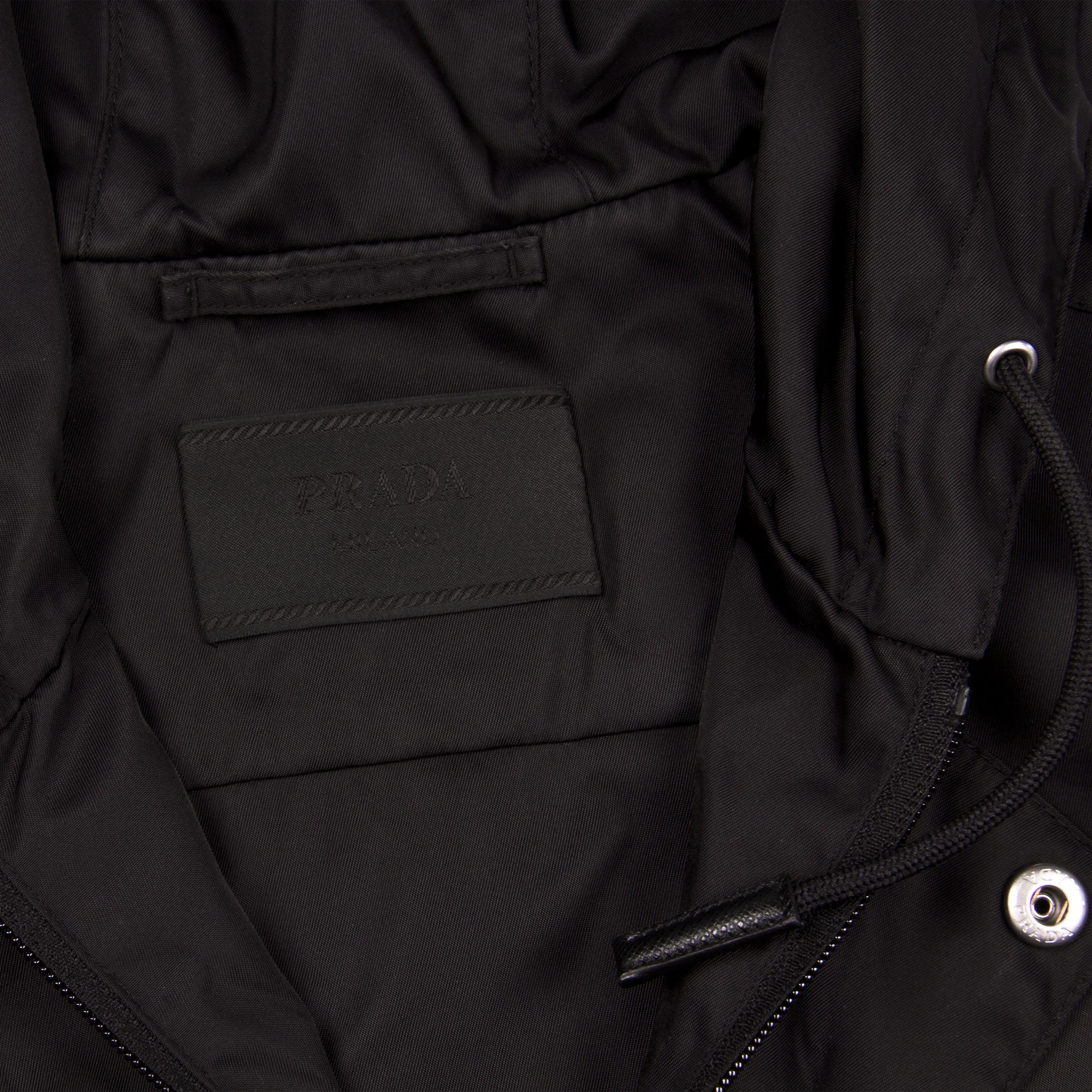 BLACK NYLON ANORAK JACKET