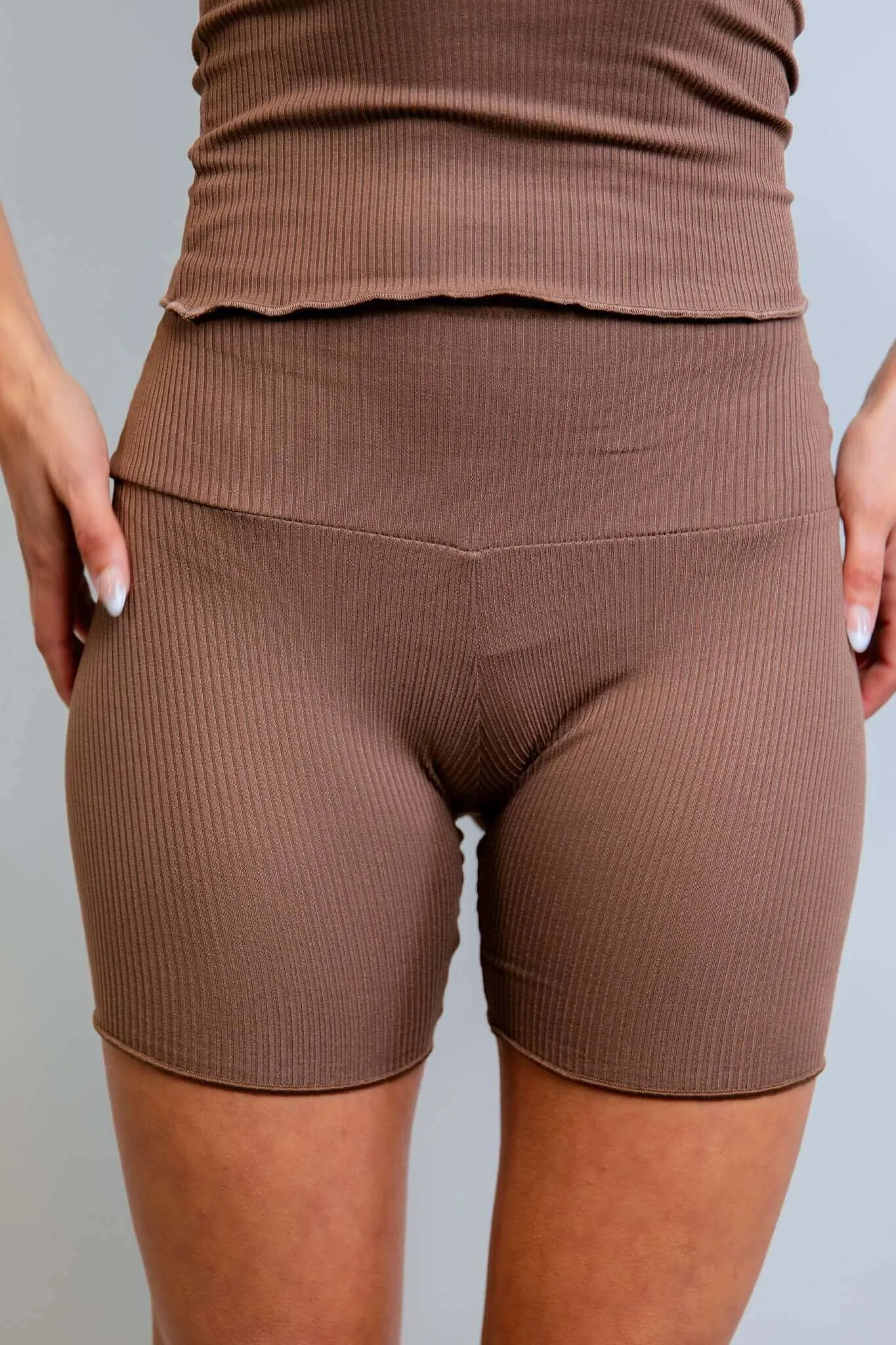 Brown Coco Ribbed Lounge Boxer Shorts