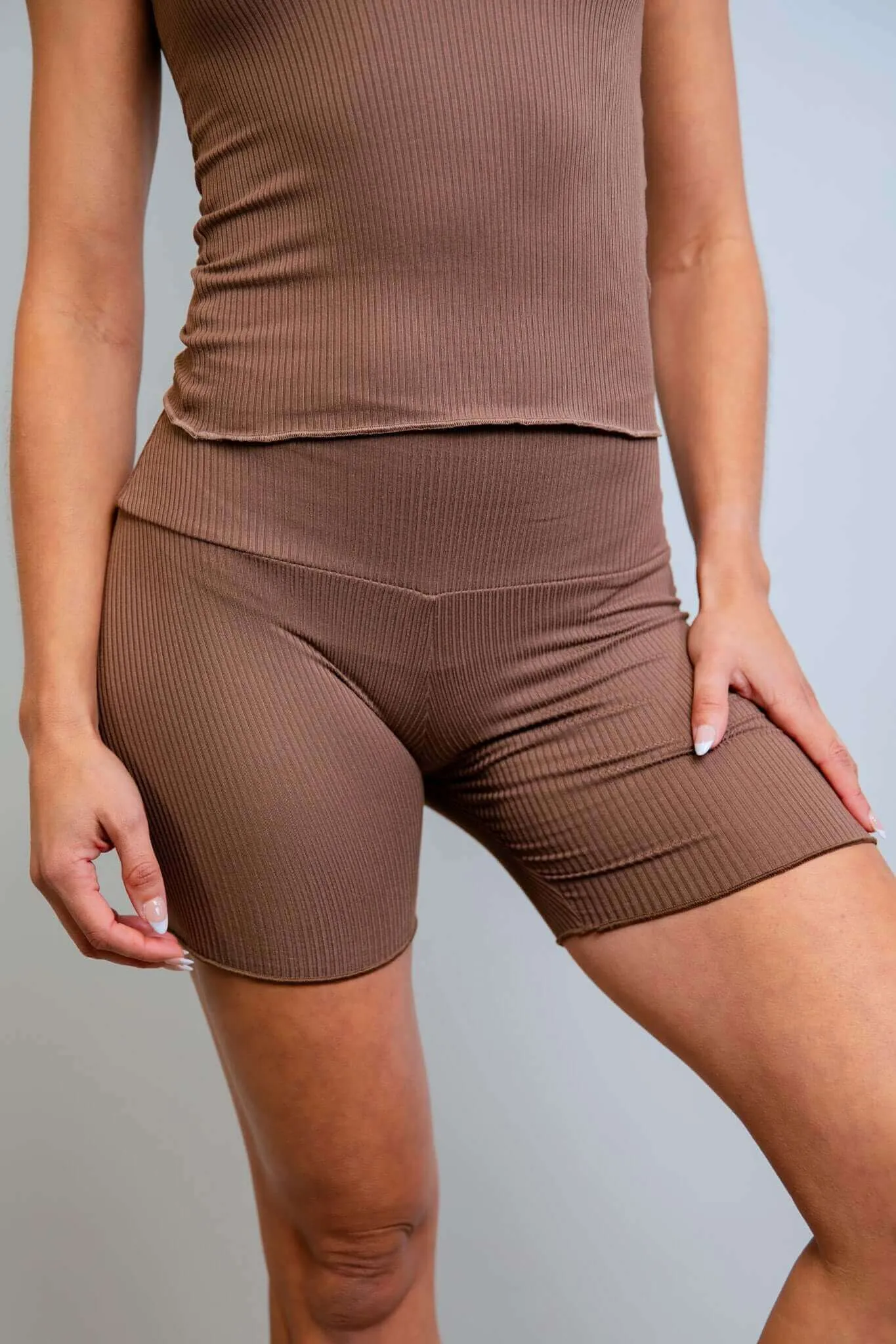 Brown Coco Ribbed Lounge Boxer Shorts