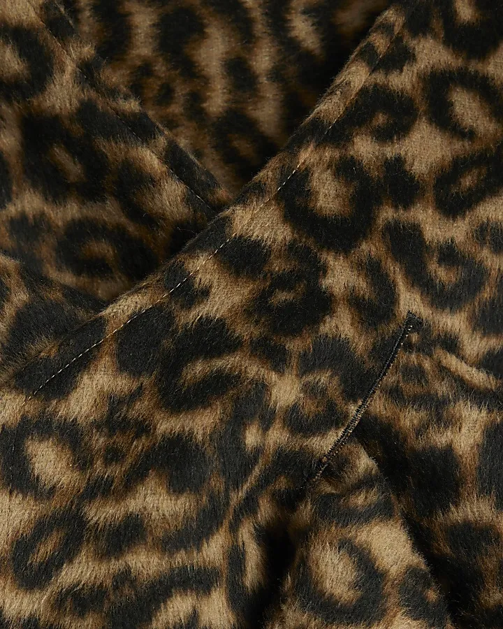 Brown leopard print scarf