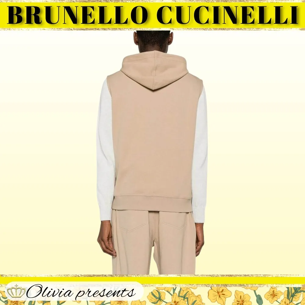 BRUNELLO CUCINELLI  |Sleeveless Street Style Plain Cotton Vests & Gillets