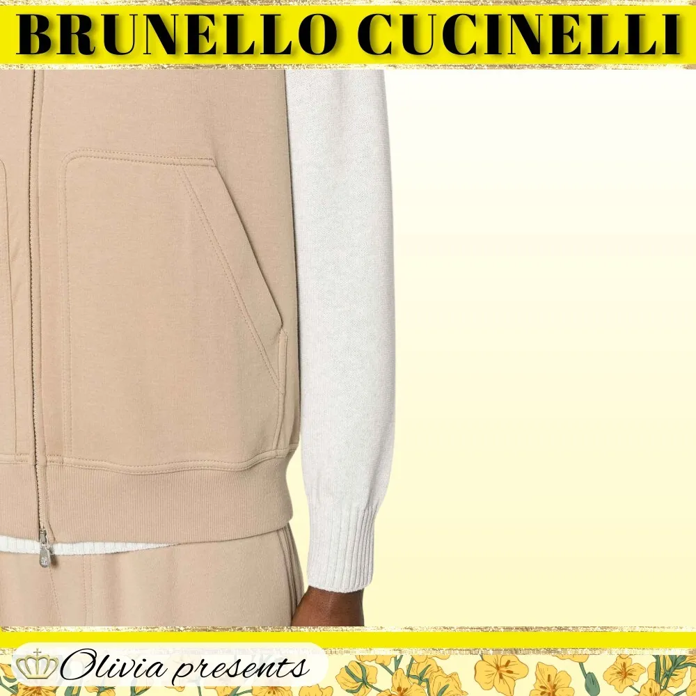 BRUNELLO CUCINELLI  |Sleeveless Street Style Plain Cotton Vests & Gillets