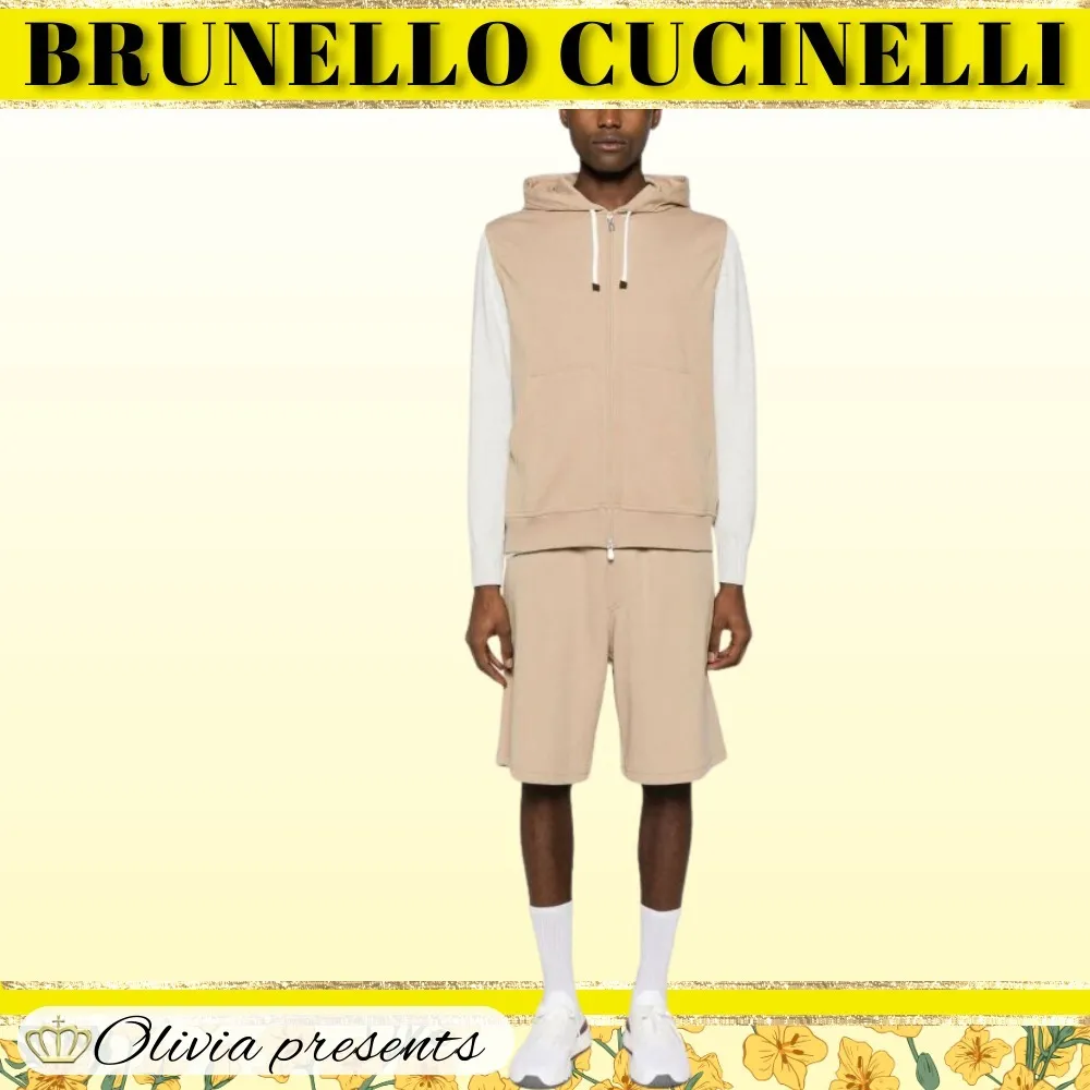 BRUNELLO CUCINELLI  |Sleeveless Street Style Plain Cotton Vests & Gillets