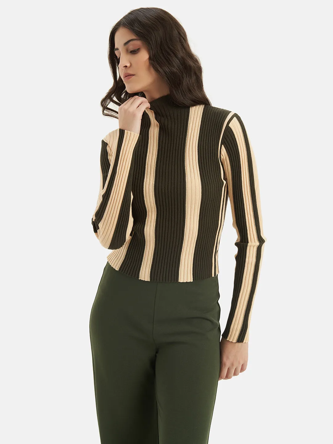 Color Block Stripped Pullover