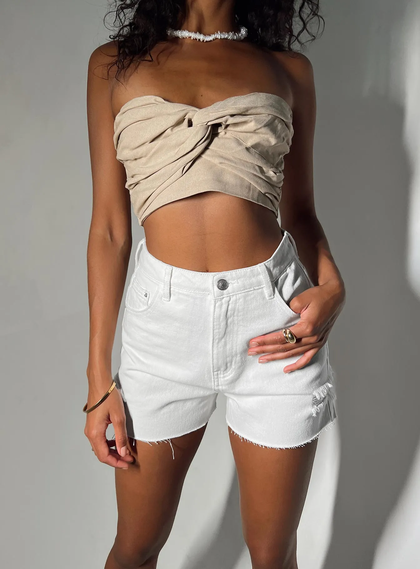 Coulson Denim Shorts White