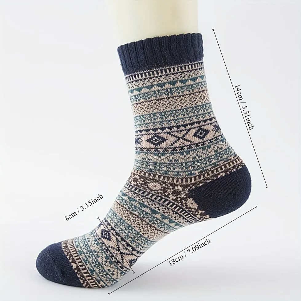 Cozy Vintage Boot Socks for Winter  Mens Cotton Socks