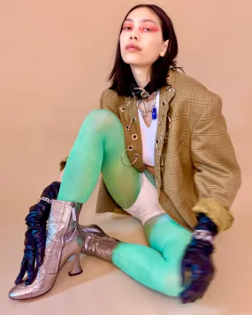 Cucumber recycled chalk tights