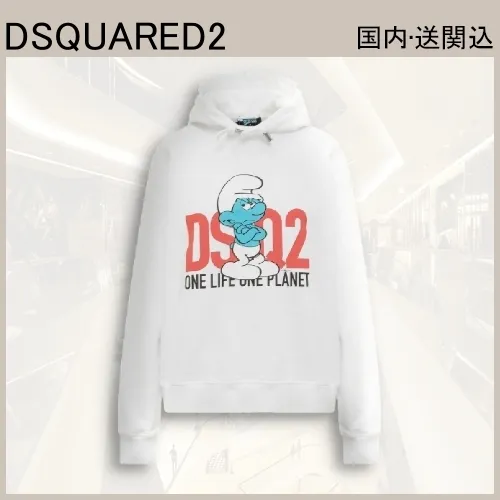 D SQUARED2  |Street Style Long Sleeves Plain Cotton Logo