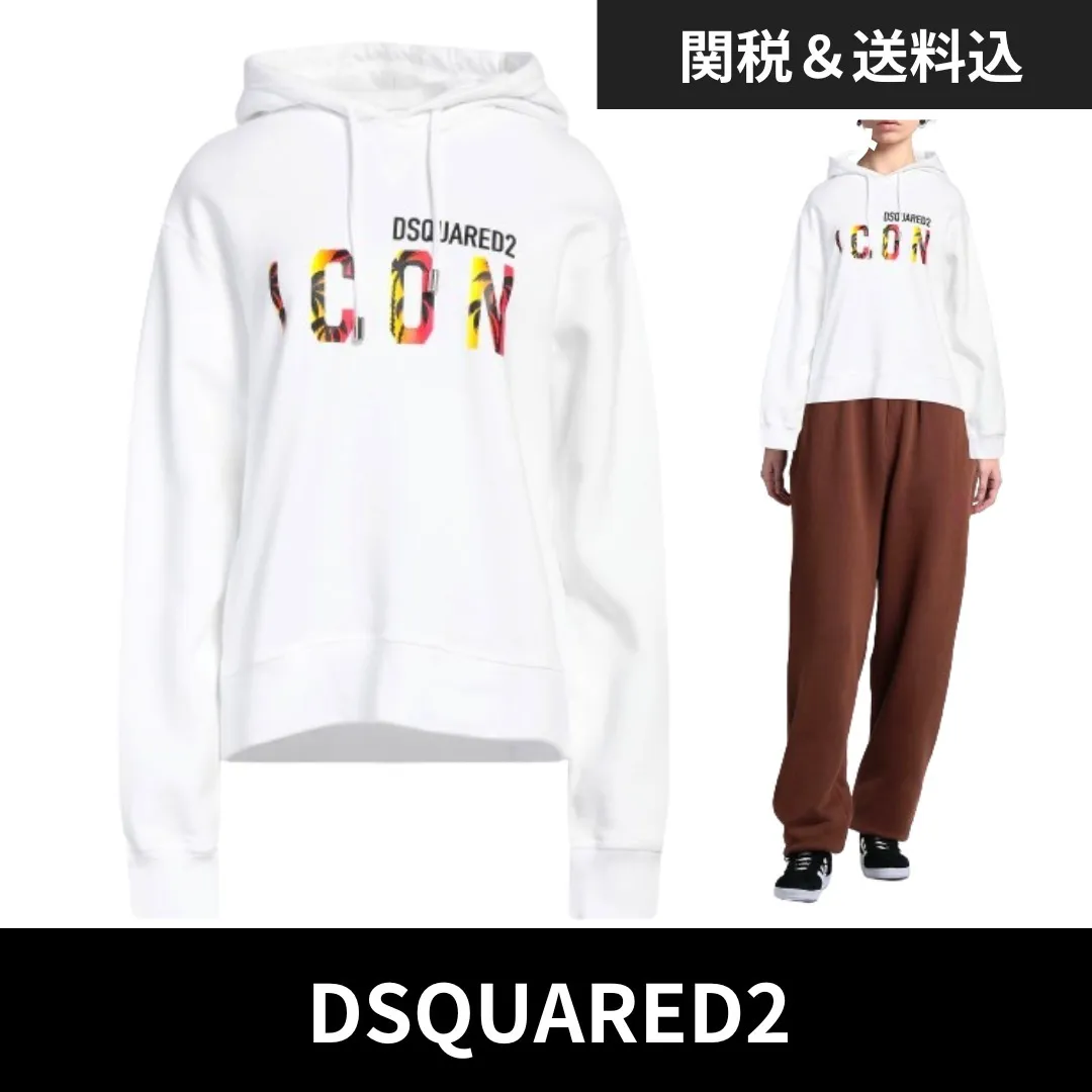 D SQUARED2  |Sweat Street Style Long Sleeves Cotton Logo