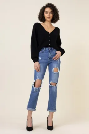 Distressed Boyfriend Jeans