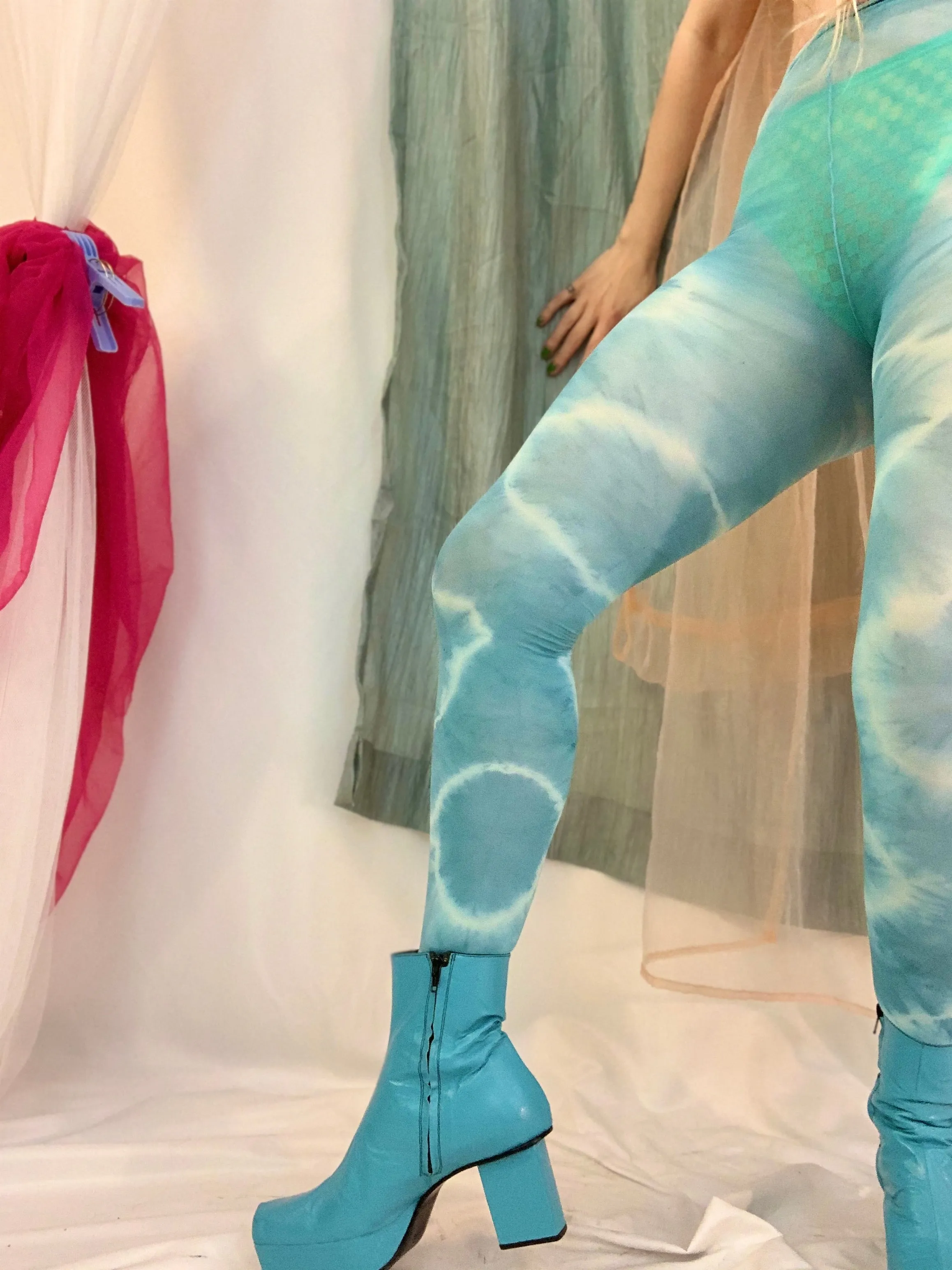 Dolphin tie dye tights