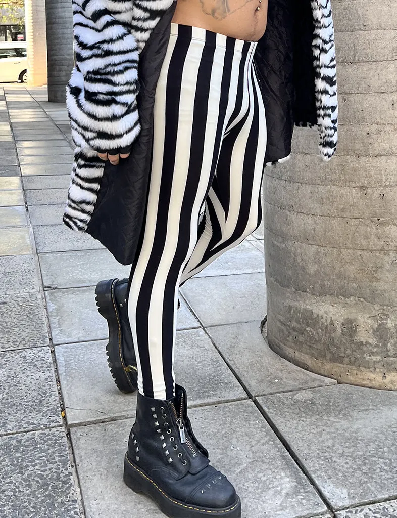 DOOF MEGGINGS - BLACK & WHITE STRIPE