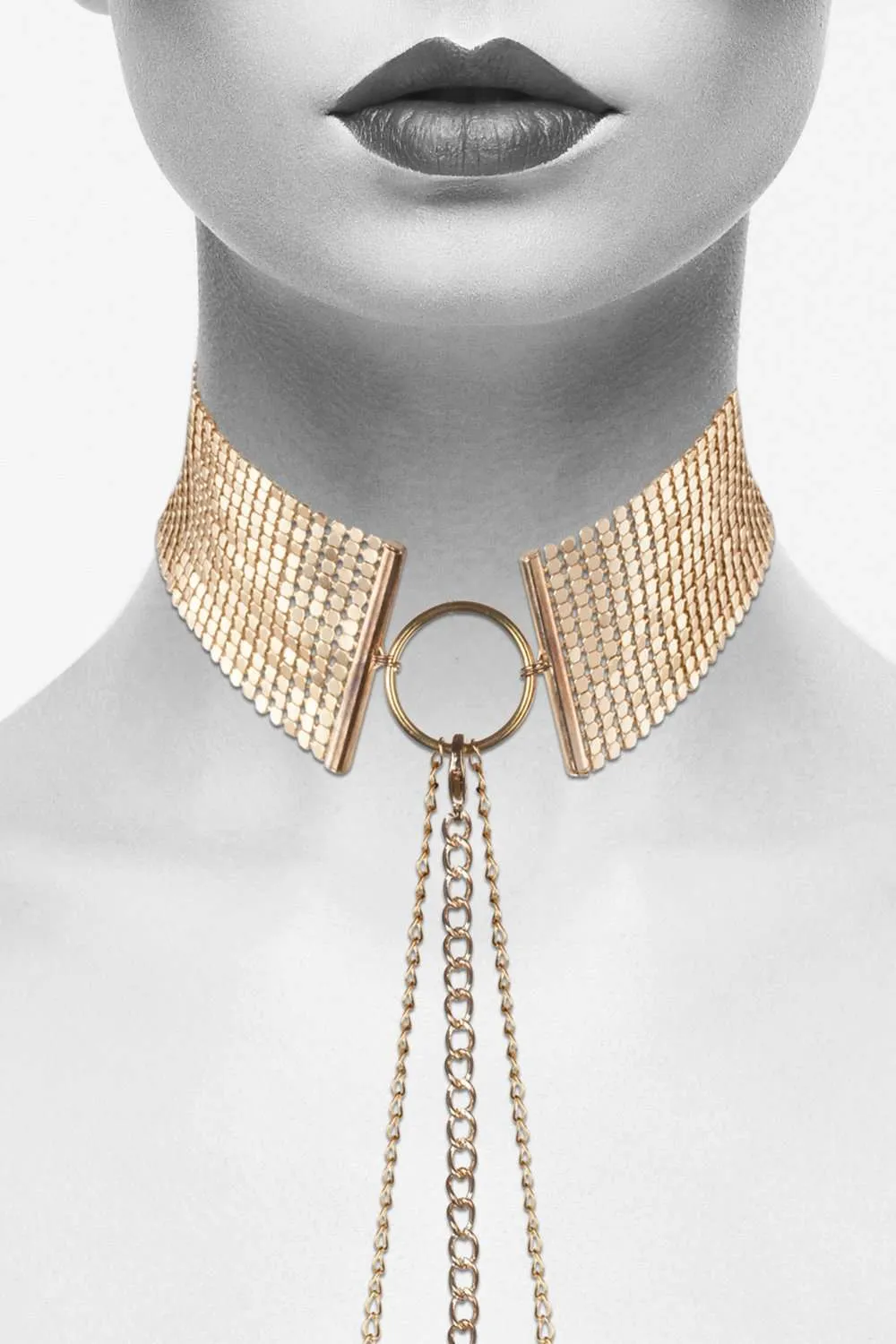 Désir Métallique Metallic Mesh Chain Collar