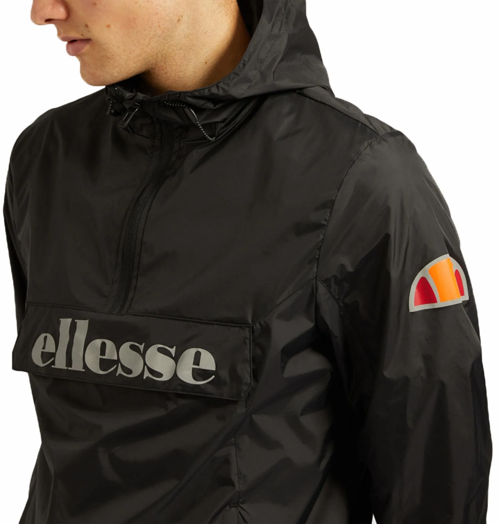 Ellesse Mens Acera Hooded Cagoule Jacket Black