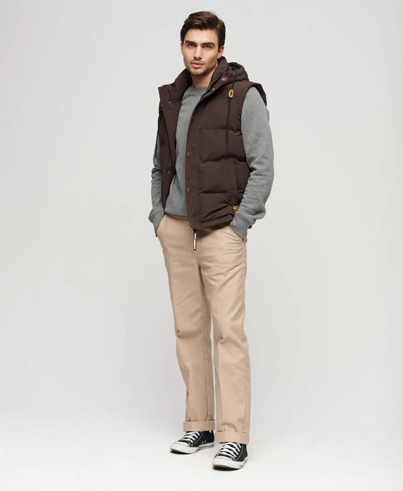 Everest Hooded Puffer Gilet | Dark Brown