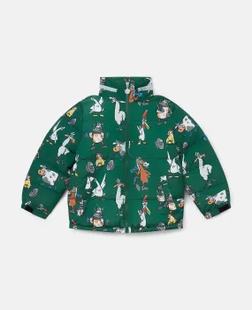 Farmyard Print Puffer Jacket 