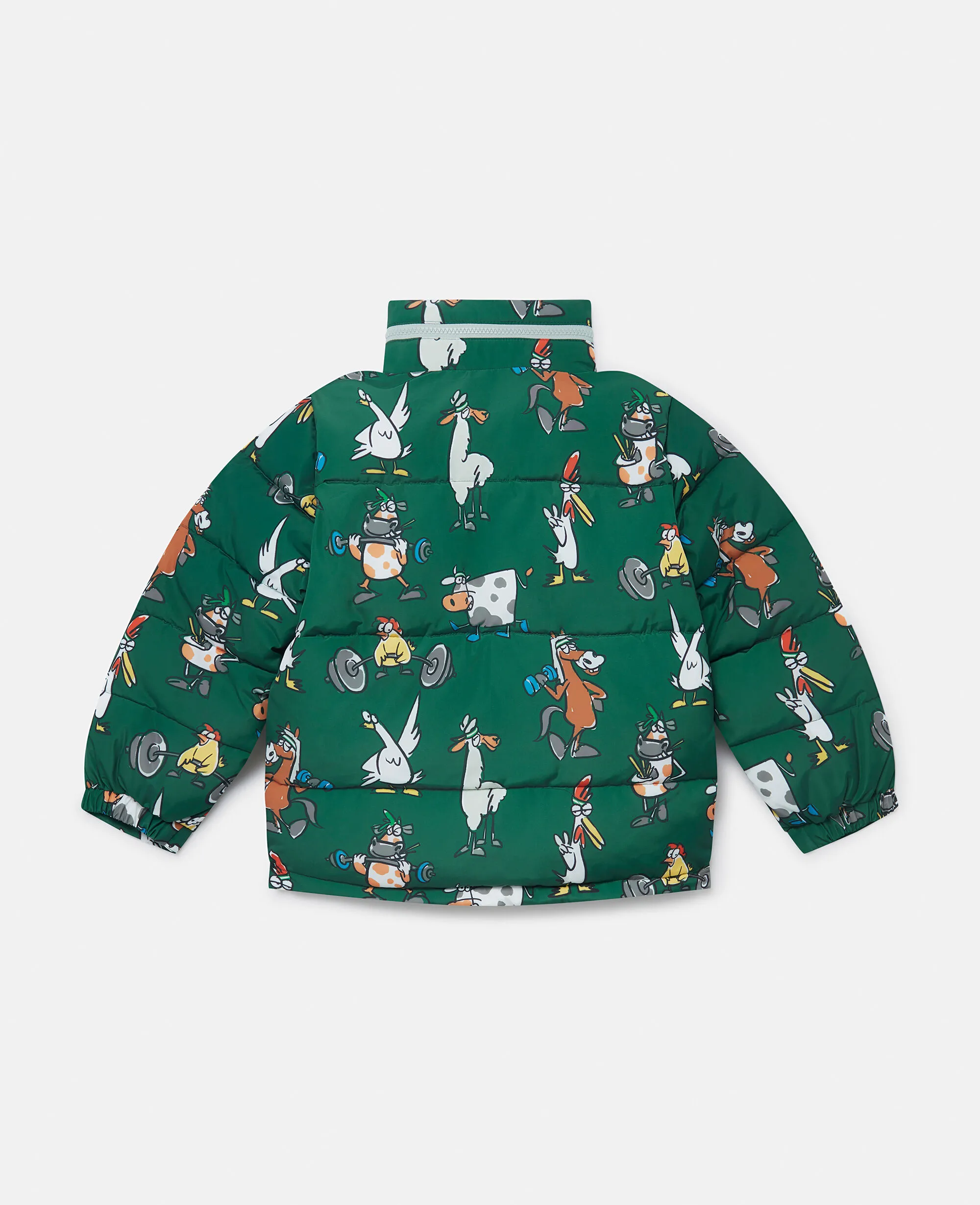 Farmyard Print Puffer Jacket 