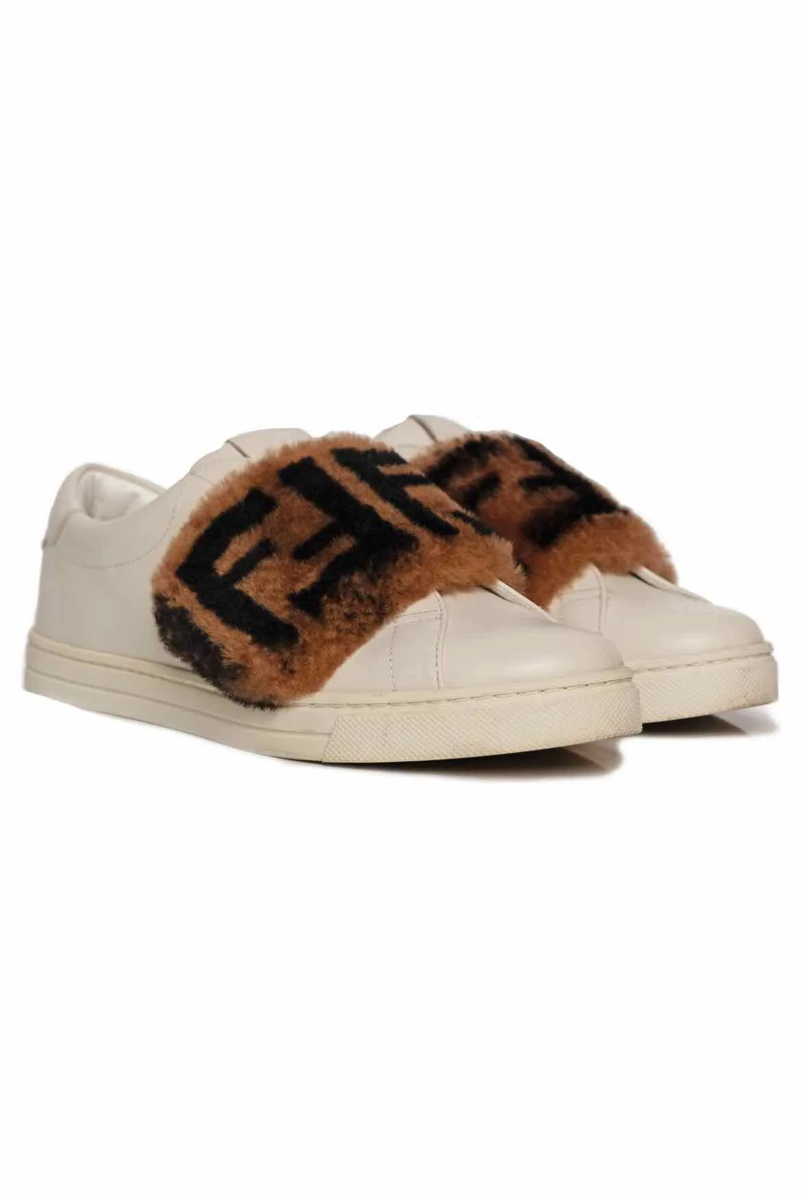 Fendi Size 36 Vitello Shearling FF Sneaker