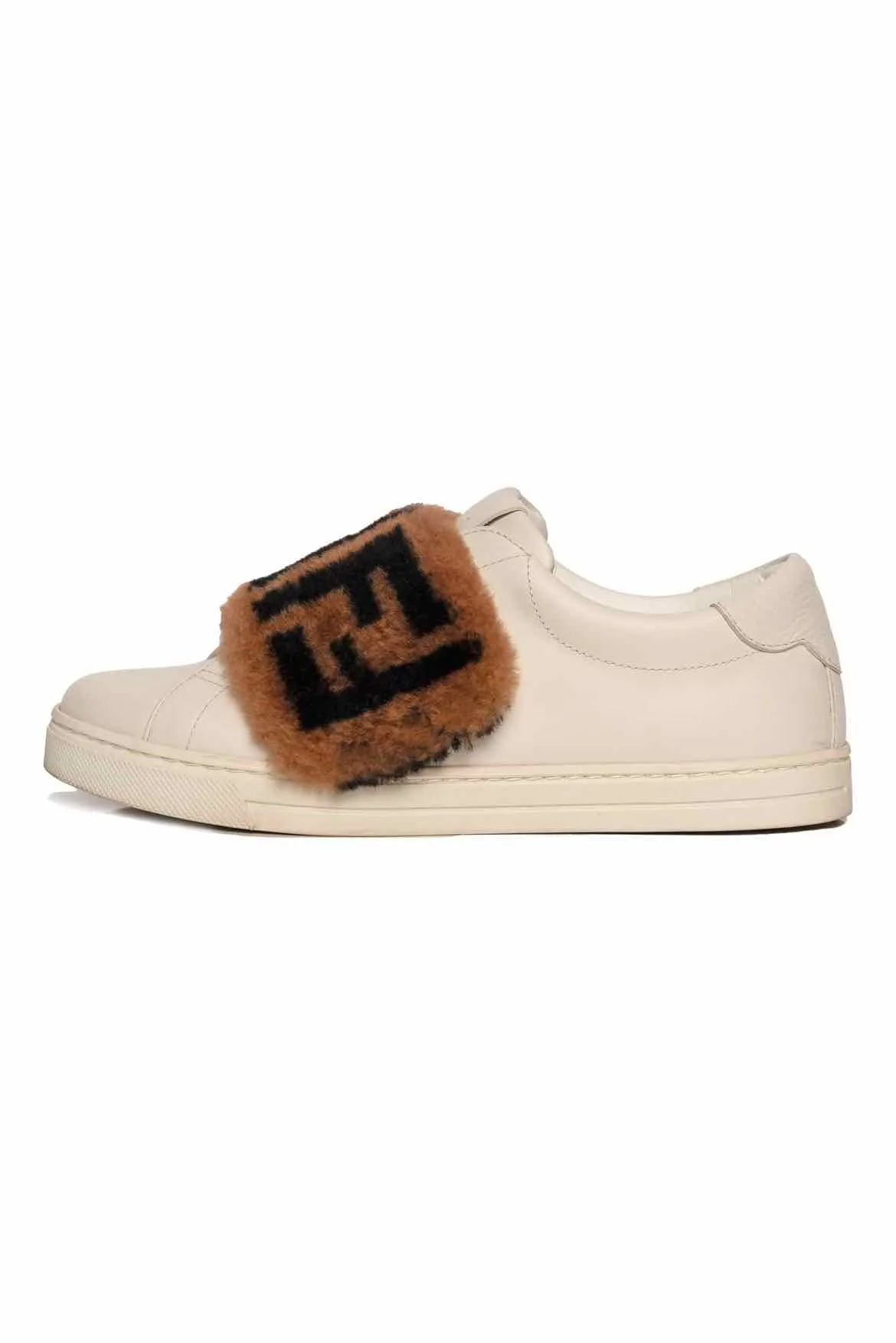 Fendi Size 36 Vitello Shearling FF Sneaker