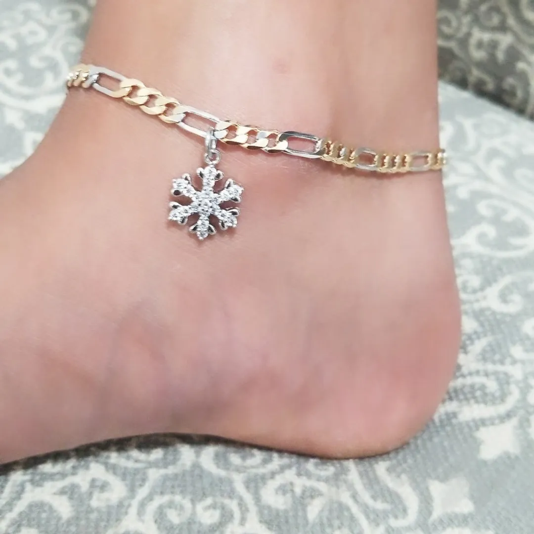 Figaro Snow Flake Anklet