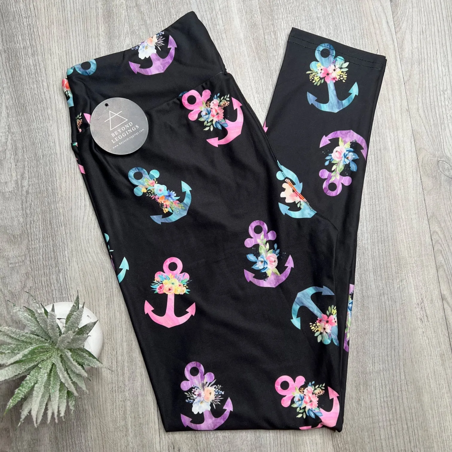 Floral Anchor Soft Leggings