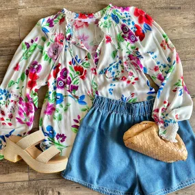 Floral Button Down Blouse