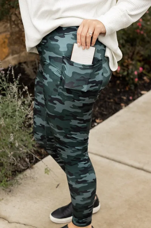 Full Length Camo Leggings with Pockets